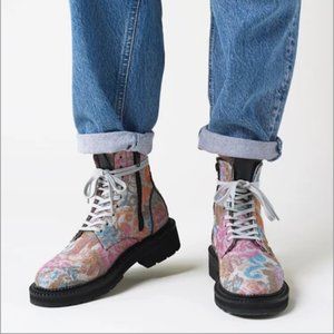 Charlotte Stone Warren Boots in Brocade, size 8